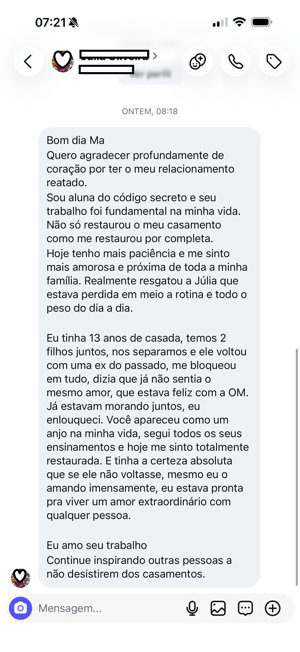 Print de relato fornecido 1
