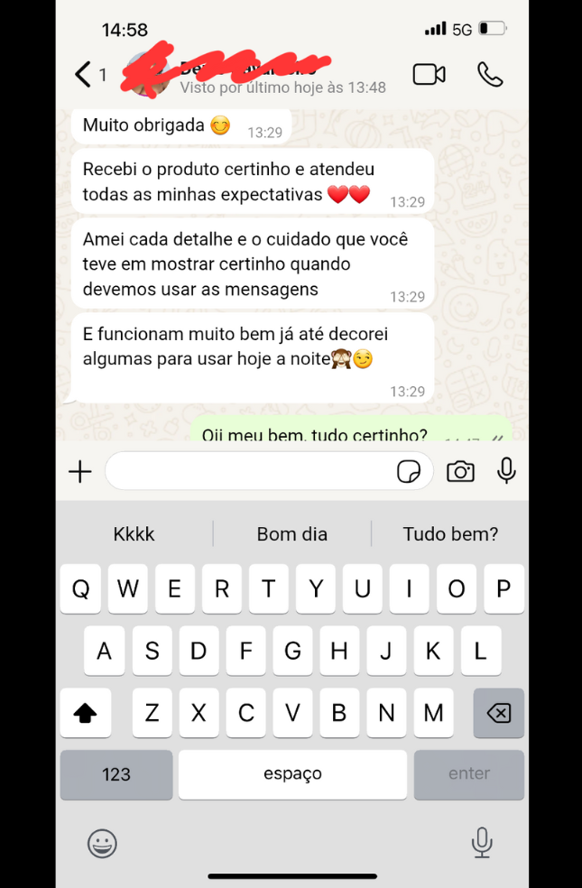 Print de relato fornecido 8